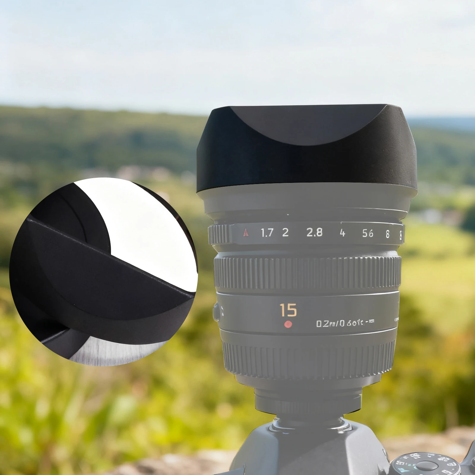 メタルスクエアレンズフード Panasonic LUMIX G Leica DG Summilux