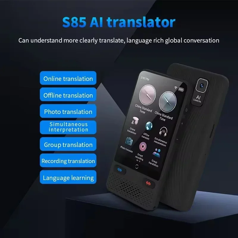 Portable S85 Translator Device Big Screen 138 Languages Voice Tradutor Intelligent Real-time Offline Translation hot sale