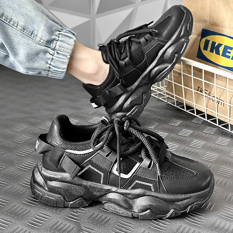 

Туфли мужские Нескользящие, дышащие удобные универсальные, на толстой подошве, на шнуровке, однотонные, 2023