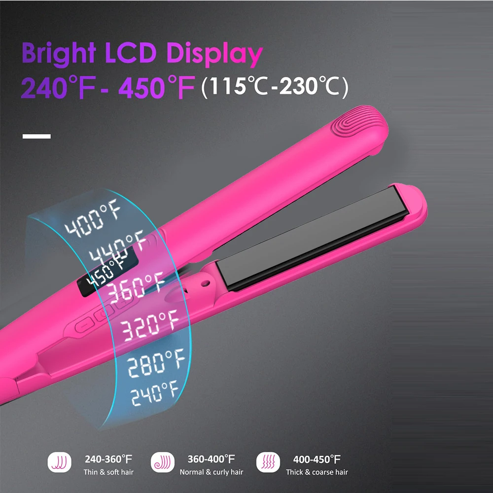 LISAPRO Original Ceramic Hair Straightening Flat Iron  1" Plates |Black  Professional Salon Model Hair Straightener & Curler 4