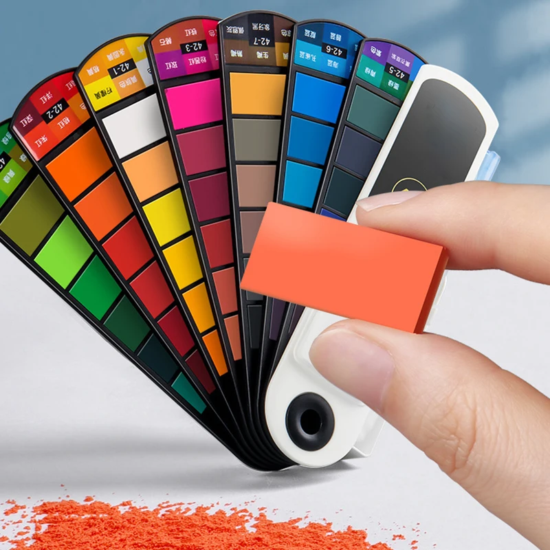 Solid Watercolor Pigment Portable Travel WaterColor Box with Brush Art Specific Fan Shaped Painting Tool 18/24/36/42 Colors watercolor painting set,watercolor paint,watercolor pigment