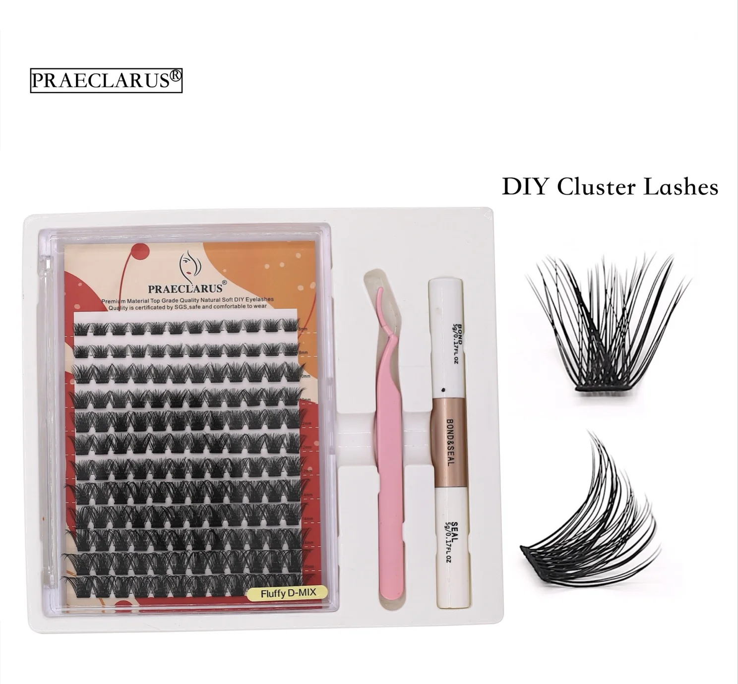 

Hot selling 100% Hand Made Self Lashes Eyelash Extensions Pre Cut Lash Extensions Kit with Bond&Seal At Home