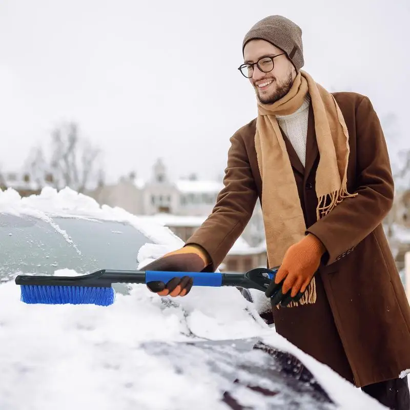 Car Snow Brush Retractable Ice Scraper With Comfortable Foam Grip Snow Scraper And Brush For Car Truck SUV Snow Removal Tools