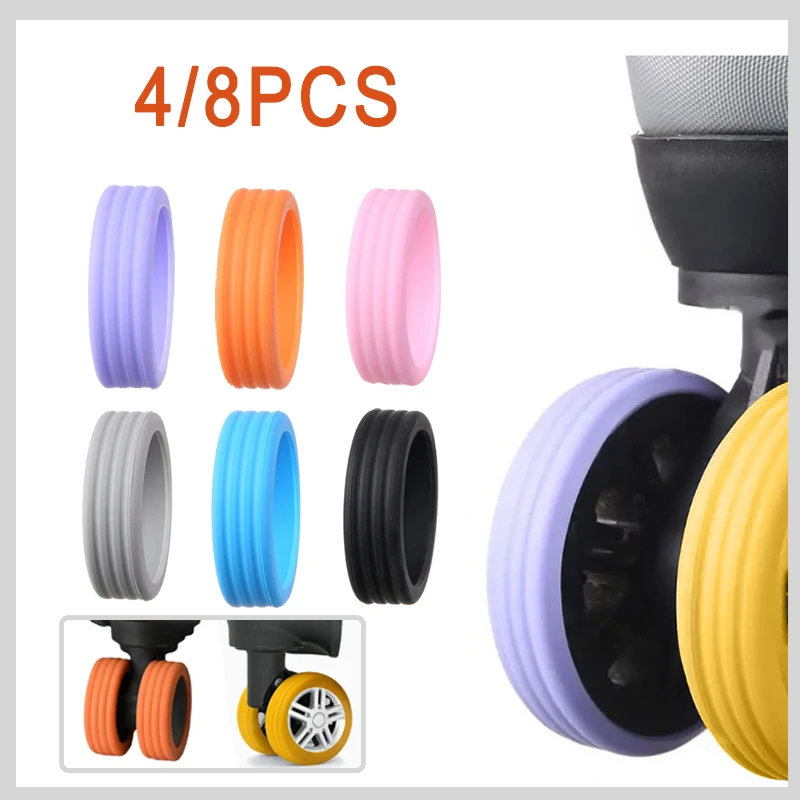 Suitcase Wheel Rubber Cover Silent Suitcase Carrying Wheel Modified Pulley Accessories Noise Reduction Protective Cover
