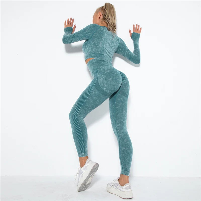 Hamidou Cropped Top Gym Set Seamless Women Yoga Workout Set Fintess Clothing Push Up Leggings Sport Wear Women Suits Tracksuit For Yoga Set Sports Set Gym Workout Set Sportswear Set Fitness Set