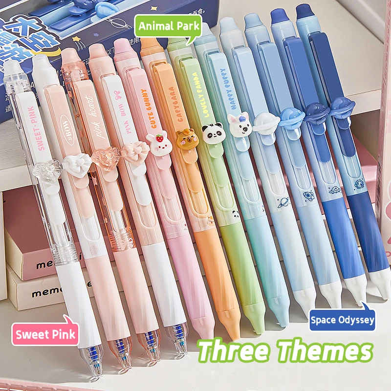 4 Pcs/Set Creative Pull-Type Erasable Gel Pens Blue Ink 0.5mm ST Erasable Pen for School Student Exam Writing Stationery