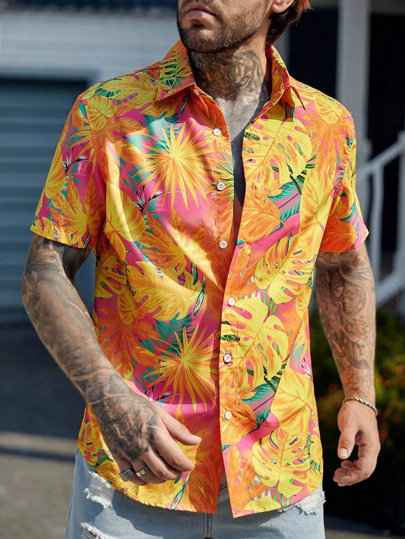 

Summer 3D printed top for men's summer Hawaii beach shirt outdoor party men's breathable short sleeved street social clothing
