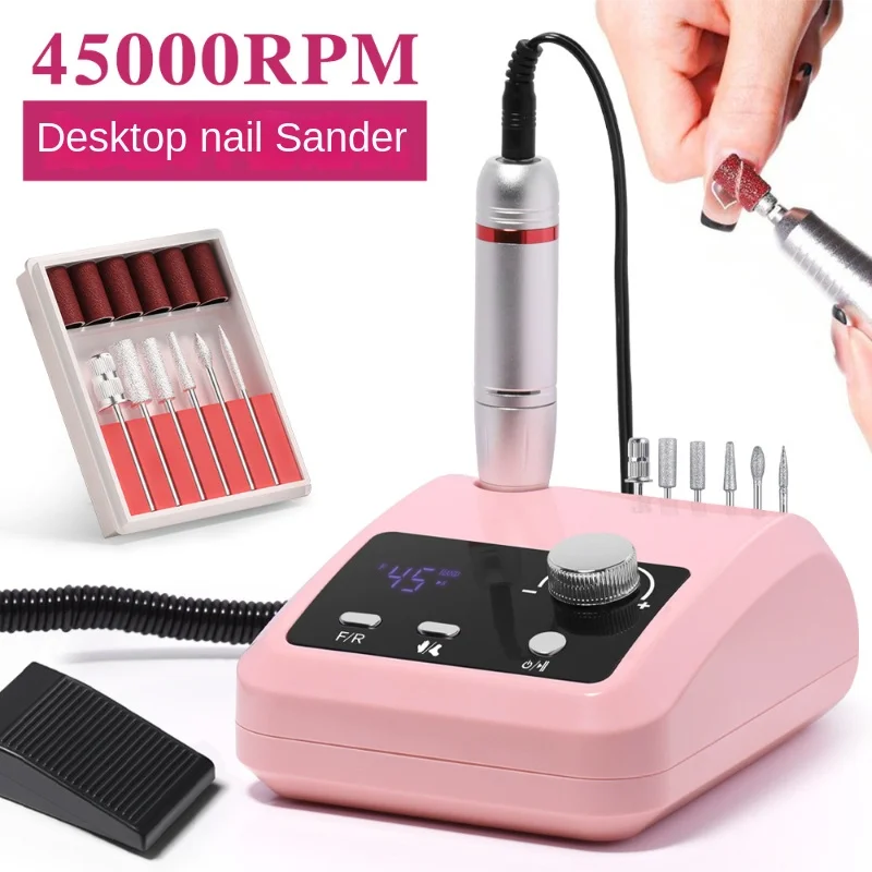 하이 퀄리티 전기 네일 드릴 기계, 45000 RPM 전기 파일, HD 디스플레이, 금속 매니큐어 펜, 전문 네일 선반 샌딩기
