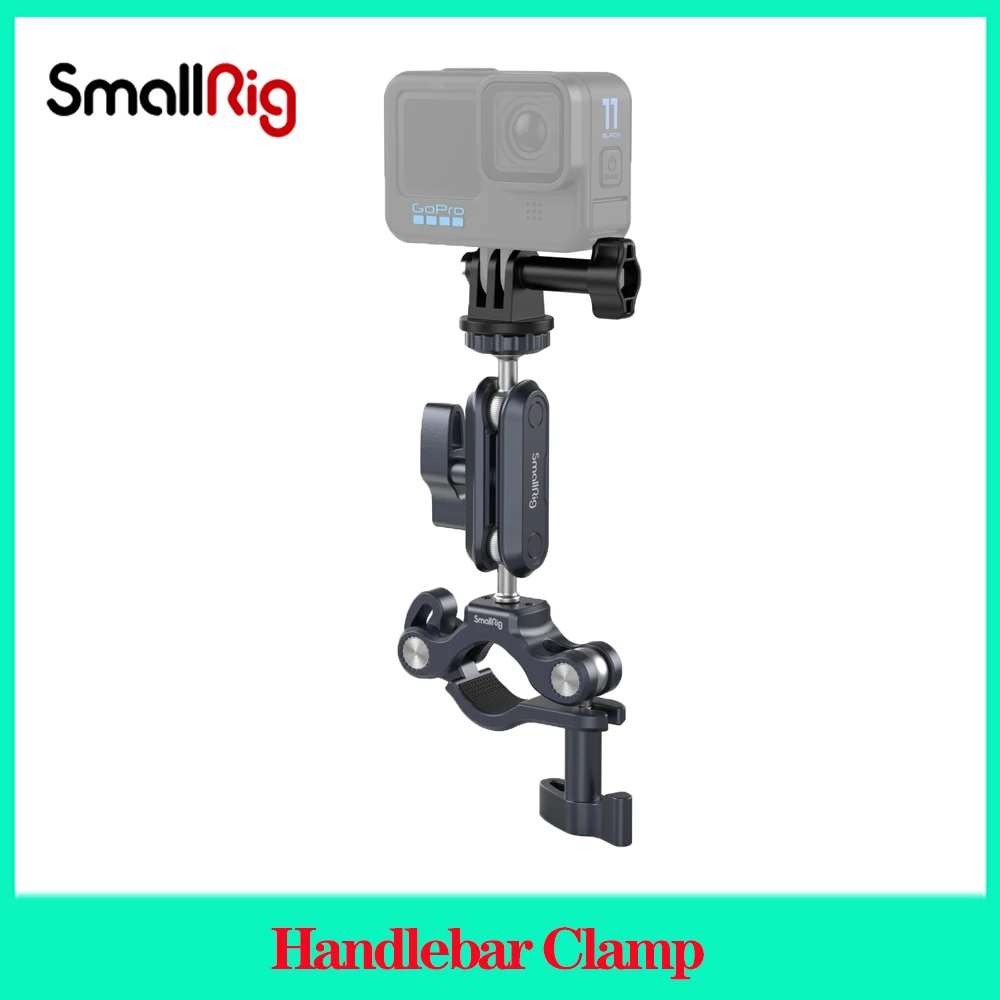 

SmallRig Handlebar Clamp 4191 Compatible for GoPro Accessories for Action Camera with 360-degree Adjustable Ball Heads Accessor