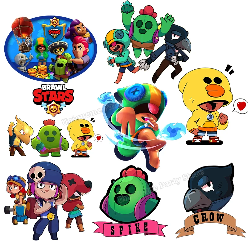 별 레온 다리미 의류 스티커, 스파이크 까마귀 말장난 의류 패치, 게임 애니메이션 핫 트랜스퍼 스티커, 후드 티 패치 