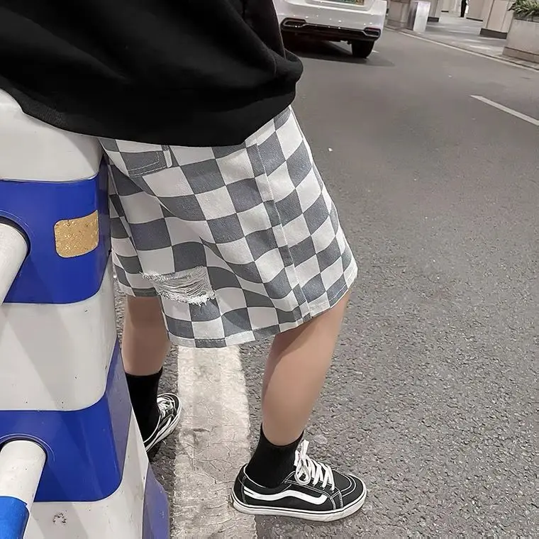 American High Street Plaid Shorts Summer Thin Casual Loose Men's Women Retro Fashion Brand Pants 2023 New