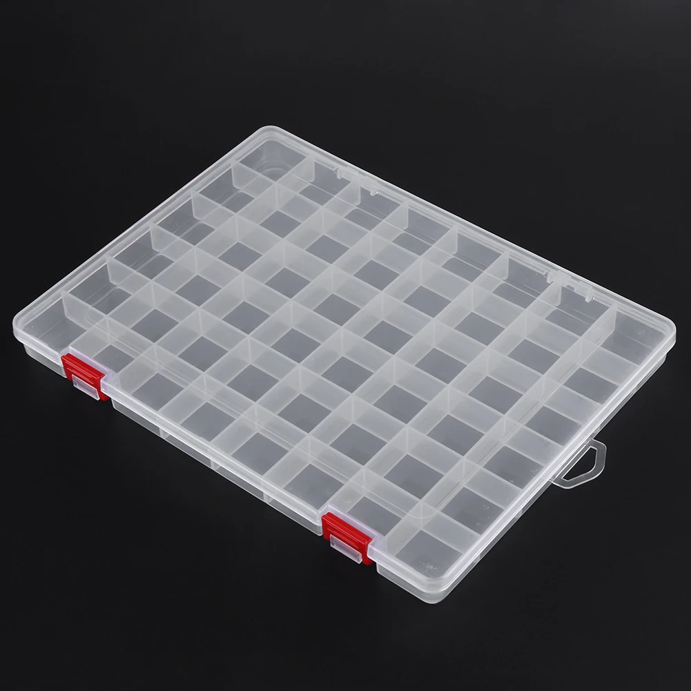 48 Grids Compartment Fishing Tackle Box Transparent Plastic Storage Box Fishing Lure Bait Hook Organizer Case Toolbox Container