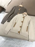 Veste ample à col rond et simple boutonnage, couleur contrastée, taille haute décontractée, pantalon à jambes larges, nouvel ensemble pour femmes, automne 6