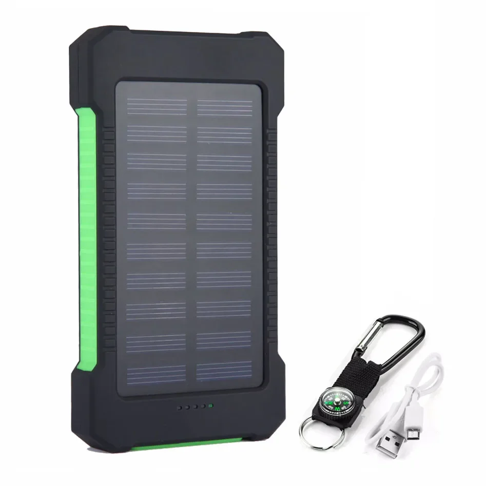 휴대용 외장 배터리 보조배터리 LED SOS 손전등, 고속 충전 태양열 보조베터리, 스마트 휴대폰용, H 20000mAh