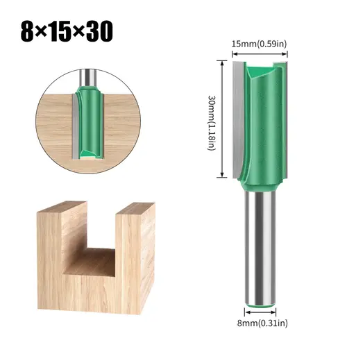 3mm-20mm Diameter 8mm Shank Straight Bit Tungsten Carbide Single Double Flute Router Bit Wood Milling Cutter For Woodwork Tool - Image 12