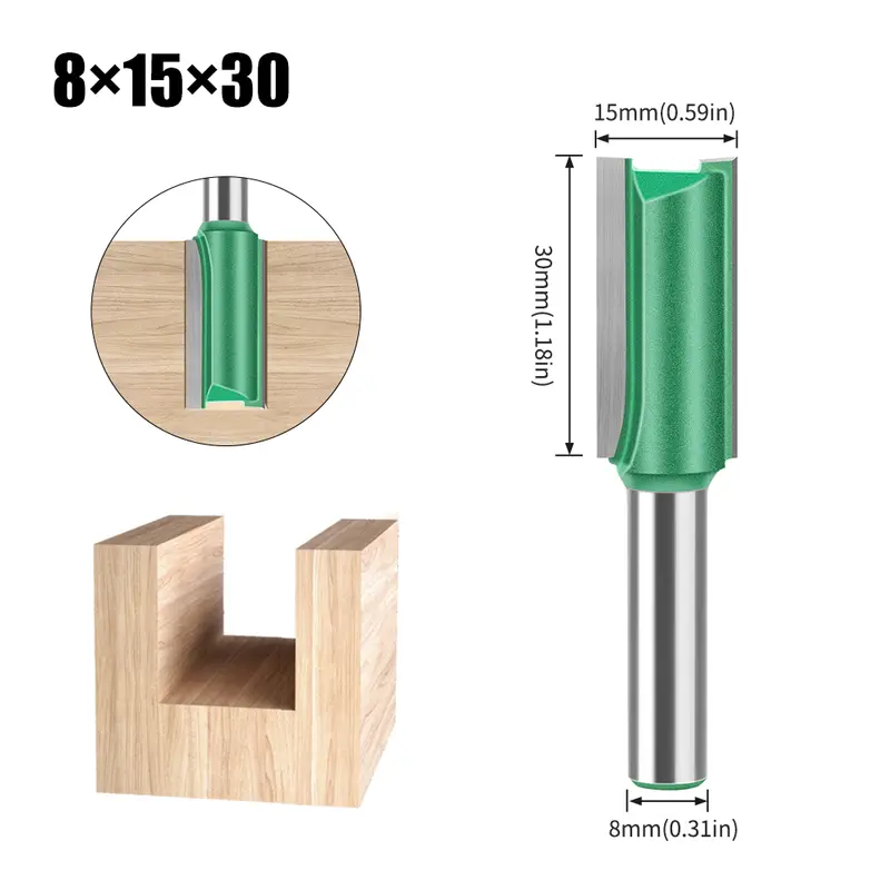 3mm-20mm Diameter 8mm Shank Straight Bit Tungsten Carbide Single Double Flute Router Bit Wood Milling Cutter For Woodwork Tool - Image 12