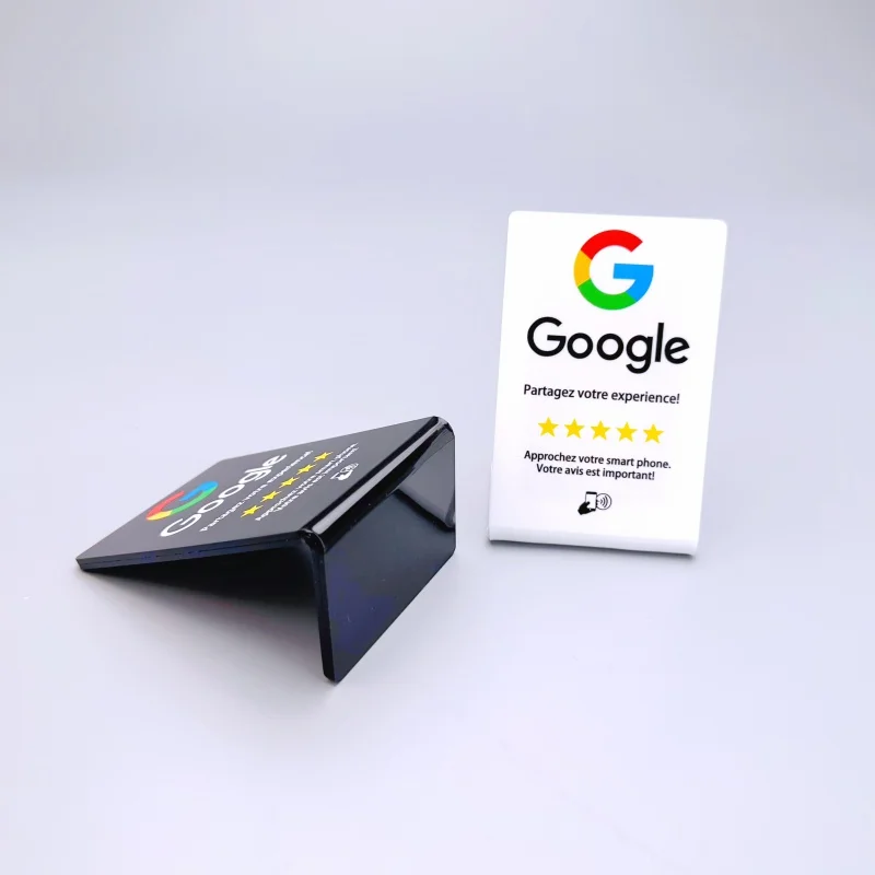 

Customized Qr Code Google Review Nfc Display Table Stand Hub Table Tent Review and menu tag