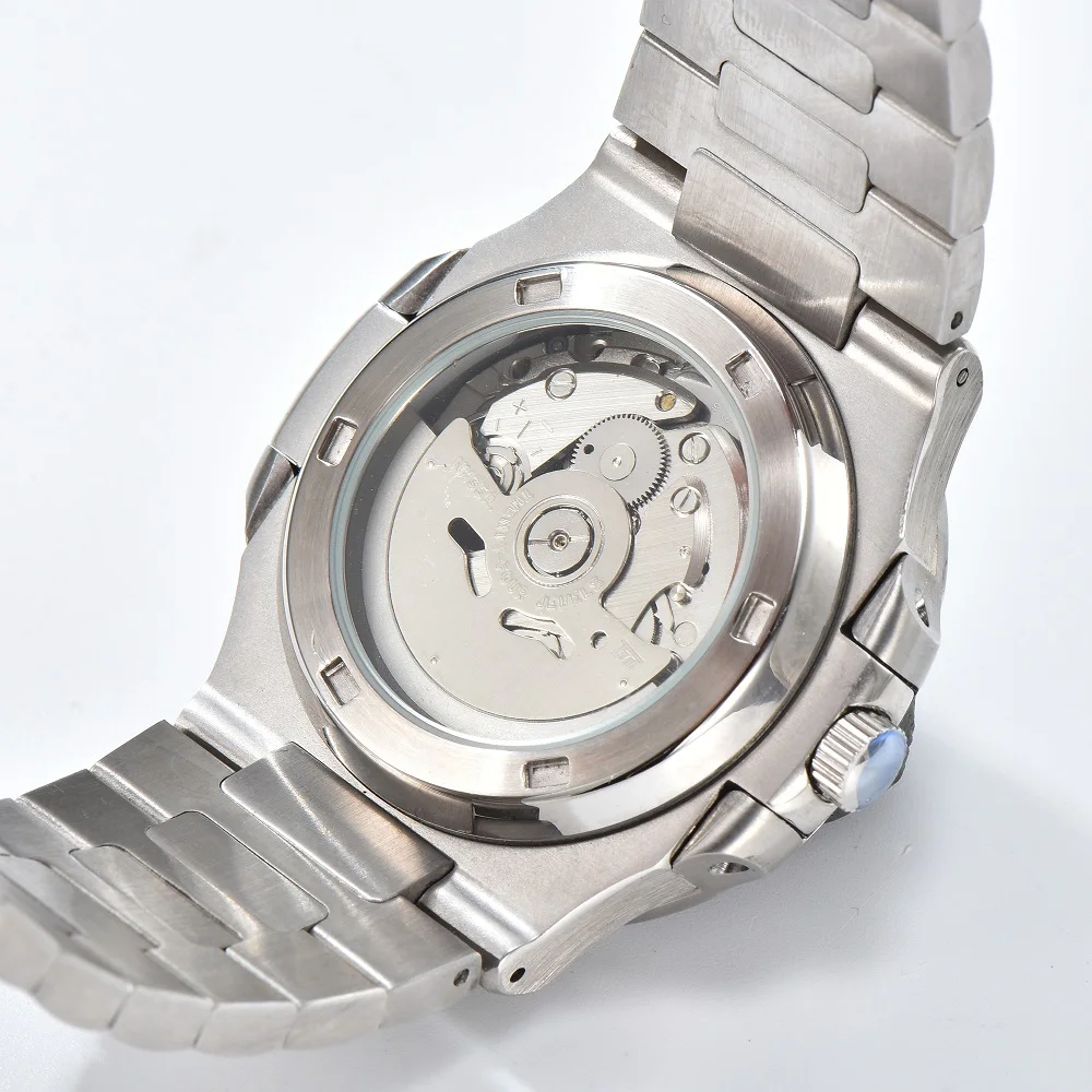 HUAYRA42MM square NH35 movement automatic mechanical men's black dial watch stainless steel unfolding buckle rotating bottom