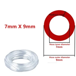 Clear PVC Tubing for Water and Aquarium Use - Various Sizes Available (7mm X 9mm)