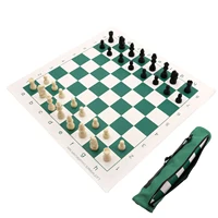 Chess Set PU Leather Chess Sets Travel Folding Board Games Parent Child Interactive Educational Toys Desktop Puzzle Board Game F 1