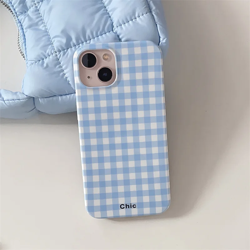 thumbnail image 1 of Funda de teléfono con diseño de celosía elegante y sencilla para iPhone 16, 15, 14, 13, 12, 11 Pro Max, XS, XR, XSMax, 6, 7, 8 Plus, carcasa rígida de PC HD brillante, 1 of 5