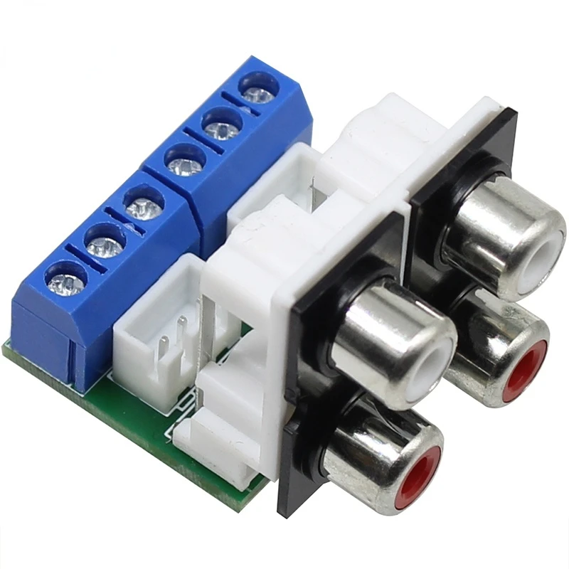 1 pcs RCA 어댑터 터미널 블록 4 비트 로터스 시트 입력 XH2.54-3P 출력 DIY 홈 시어터 앰프 오디오 수정
