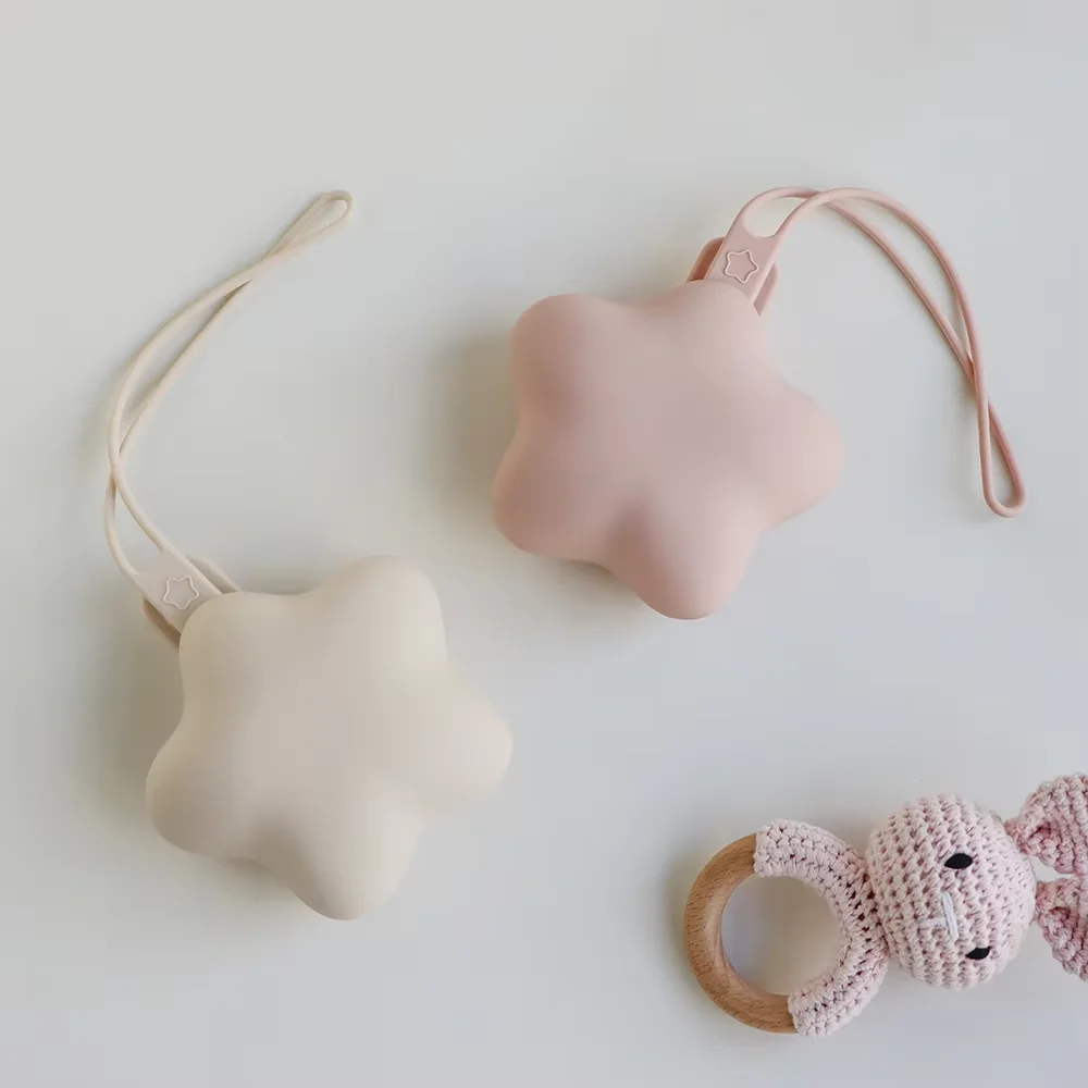 Silicone Nipple Storage Bag Newborns Kids Pacifier Holder Star Shape Nipple Case BPA Free Safe Storage Box Accessories 1Pcs