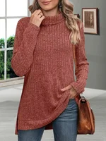 Autumn Warm Thick Cold Resistant Women Sweaters Loose Knitted Turtleneck Ladies Pullovers Striped Soft Long Sleeved New Jumpers - Image 5