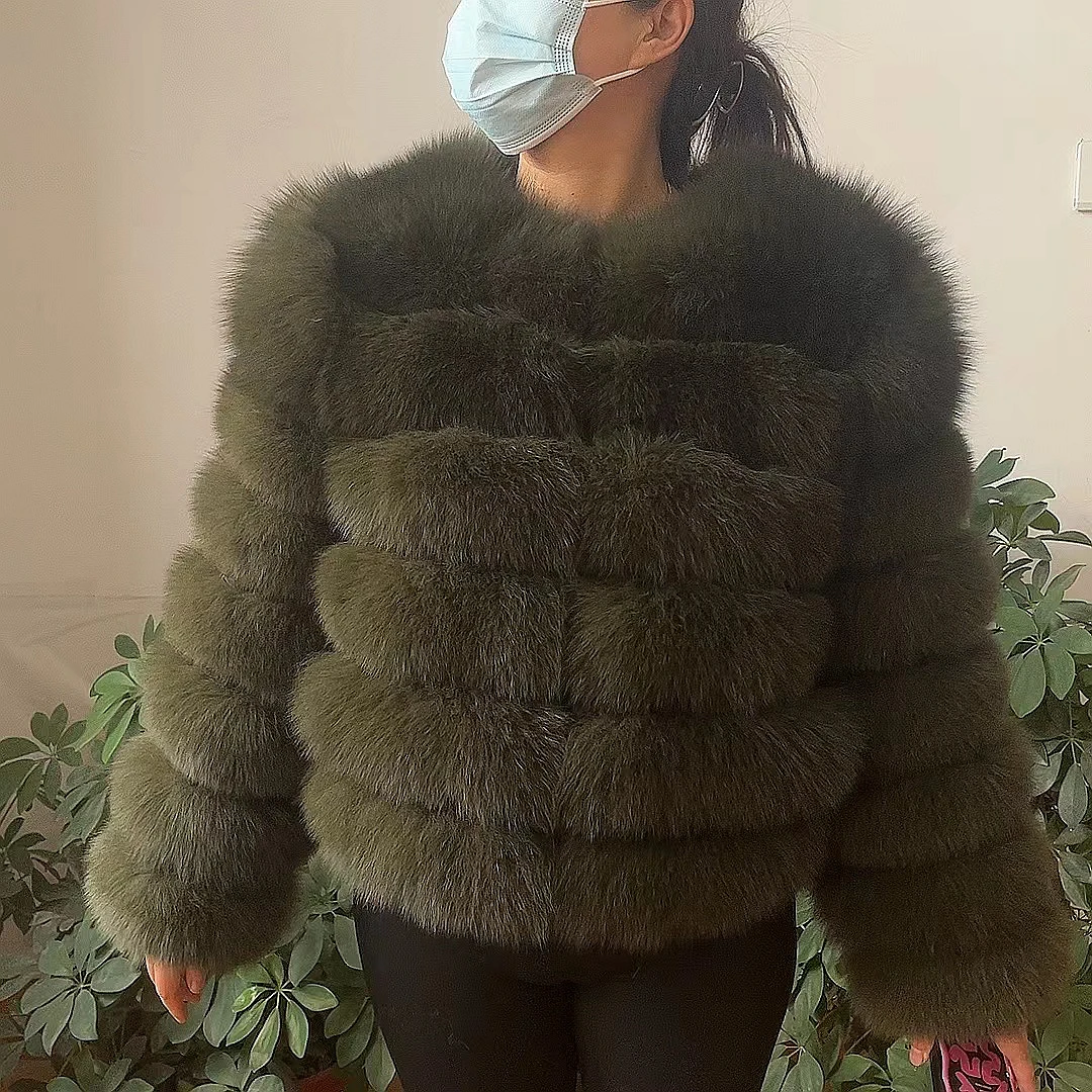 WEFURLENA 2026 New Real Fur Coat Winter Jacket Women natural large wool fox fur coat Street warm long sleeve detachable vest