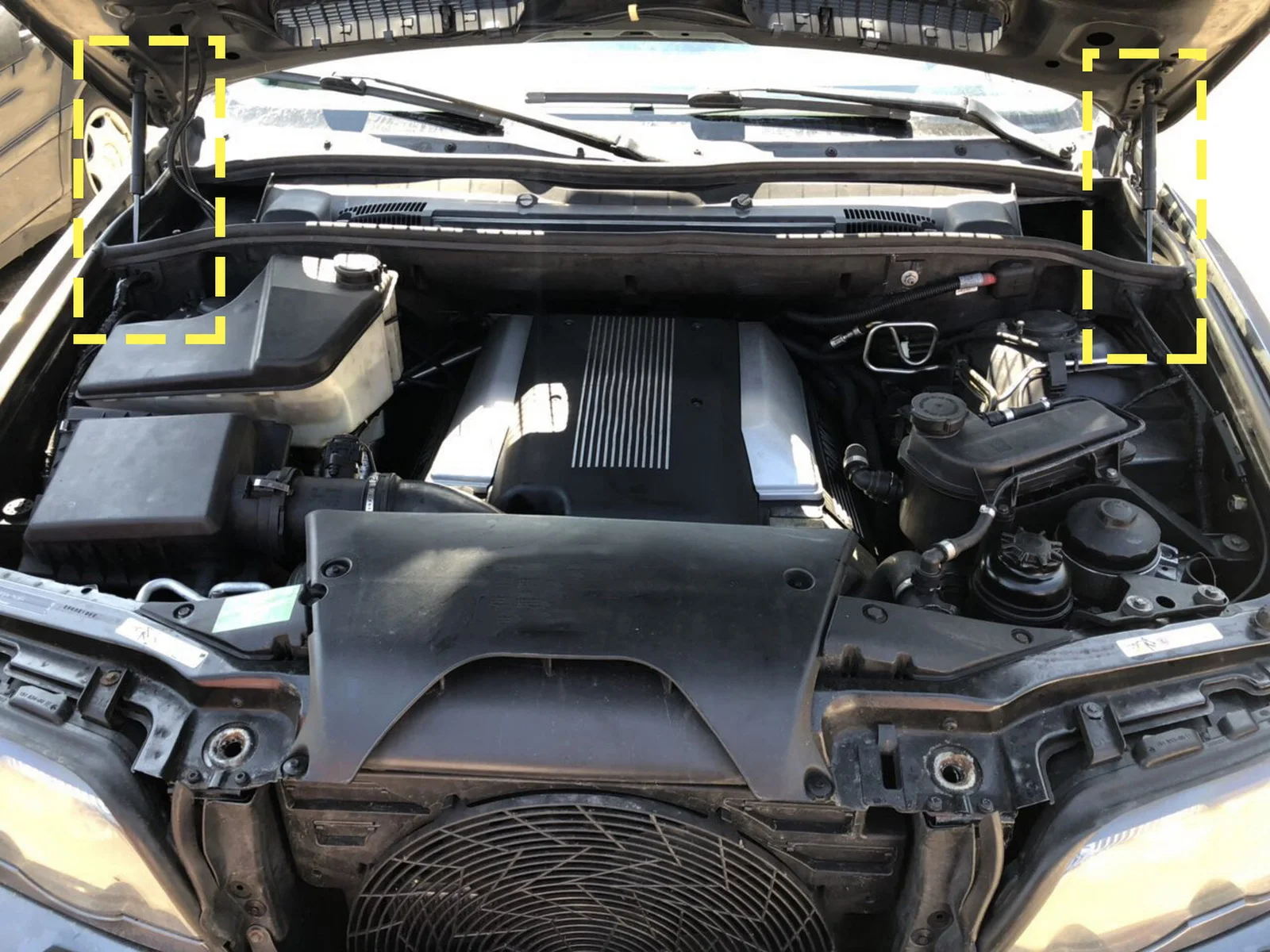 BMW X5 E53 2000-2006 Front Bonnet Hood Gas Struts Support Holder front bonnet gas struts,hood prop rod clip,hood support clamp,auto lift hydraulic rods