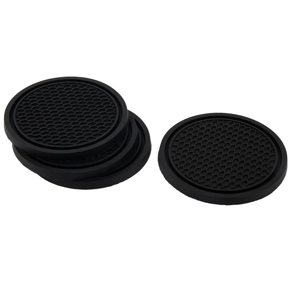 4 Pezzi Tappetini Portabicchieri Auto In Silicone - Sottobicchieri Universali Antiscivolo, Impermeabili, Facili Da Pulire (Rosa)