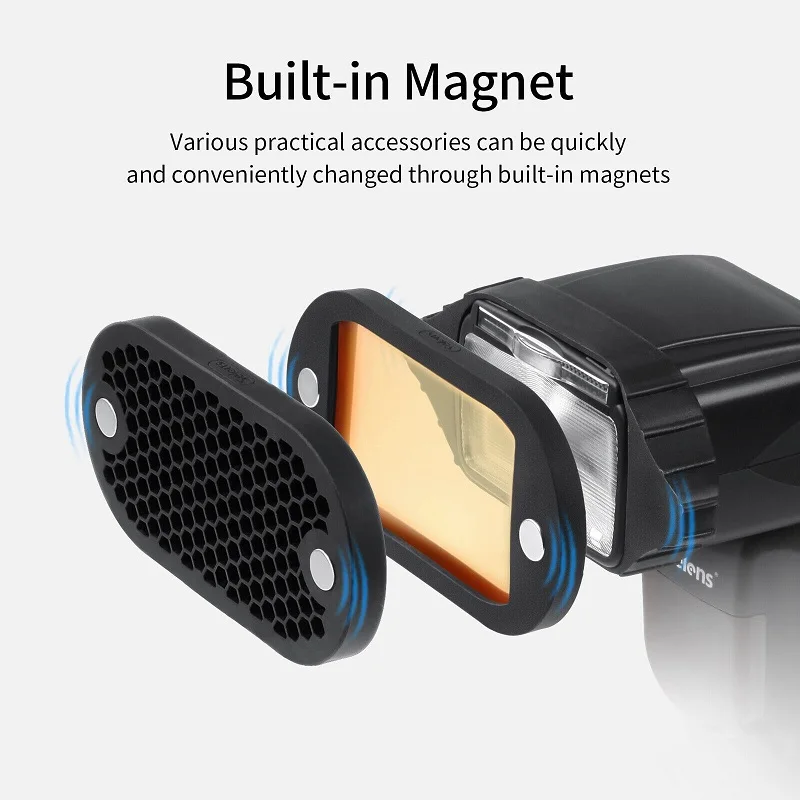 Description Picture 5 of itemSelens 7Pcs Photo Studio Kits Flash Speedlight Honeycomb Grid Diffuser Reflector With Magnetic Gel Band photography Accessories