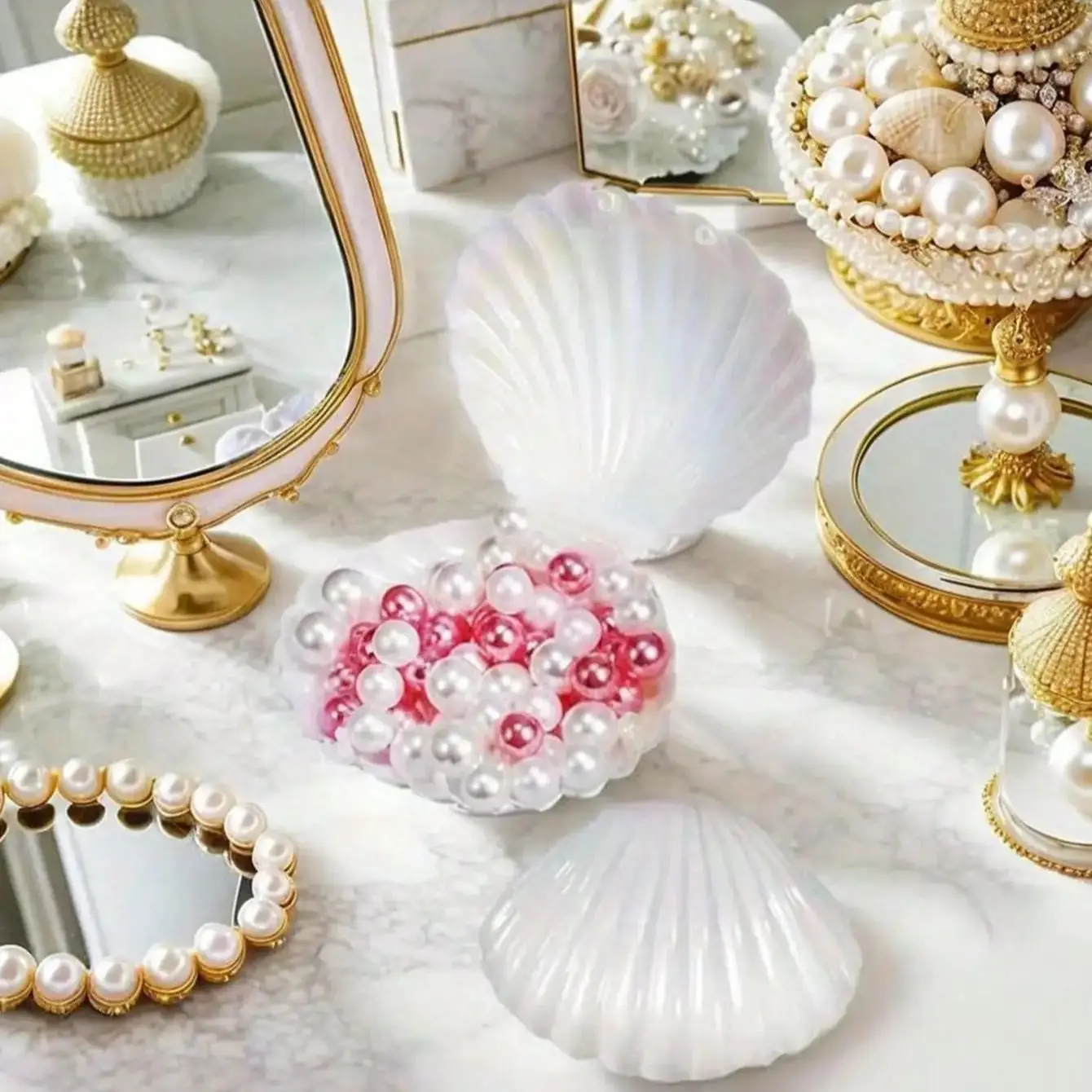 4/8PCS Colorful Shell Gift Boxes Mini Jewelry Storage For Wedding Birthday Party Favors Mermaid Theme Decor