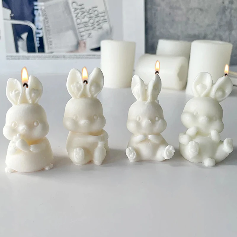 Stampi in silicone 3D per candele a forma di coniglietto