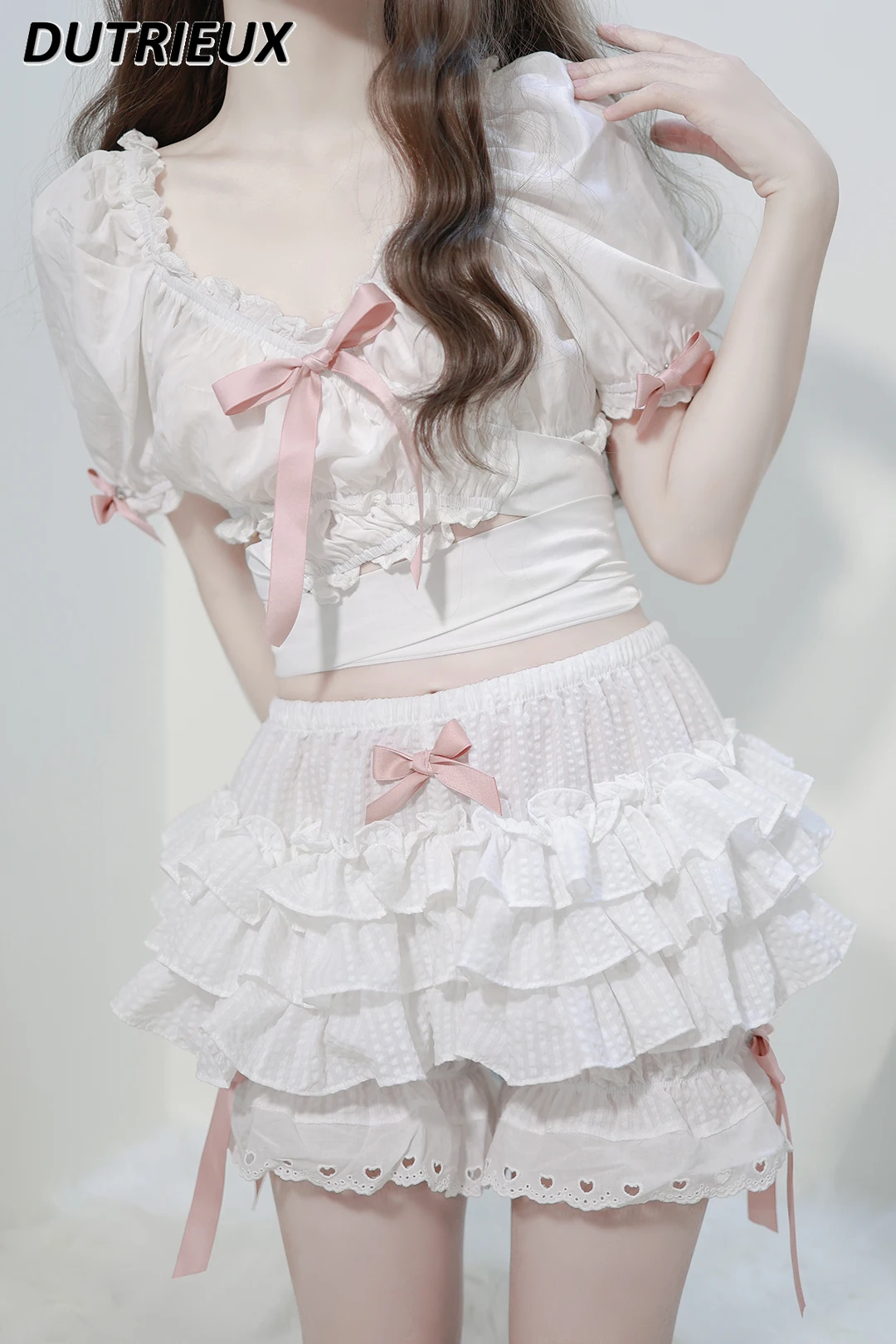 Sweet Cute Lolita Shorts Female  2023 New Summer Multi-Layer Pettiskirt Girl Short Pants Fashion Casual Shorts for Women