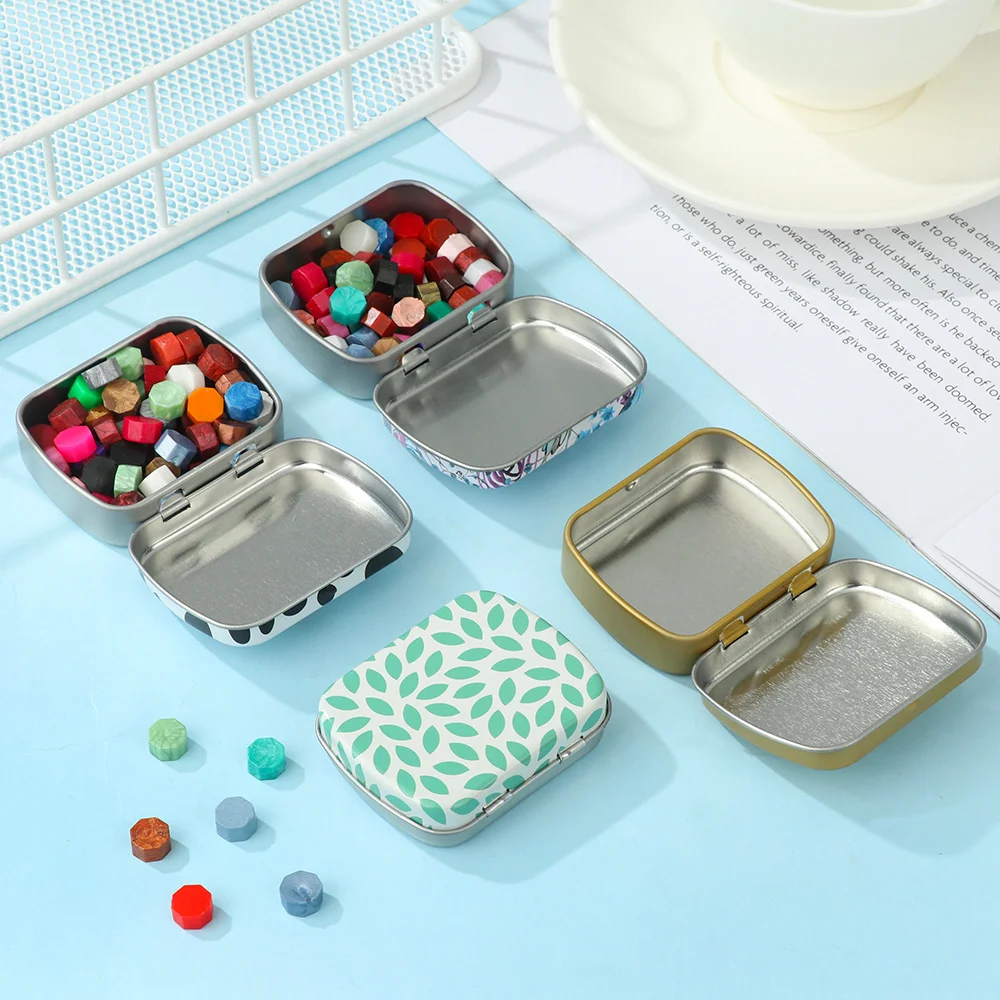 Mini Metal Hinged Tin Box Portable Empty Tins Small Storage Container Container Kit Jewelry Collect Home Organizer 60x45x15mm