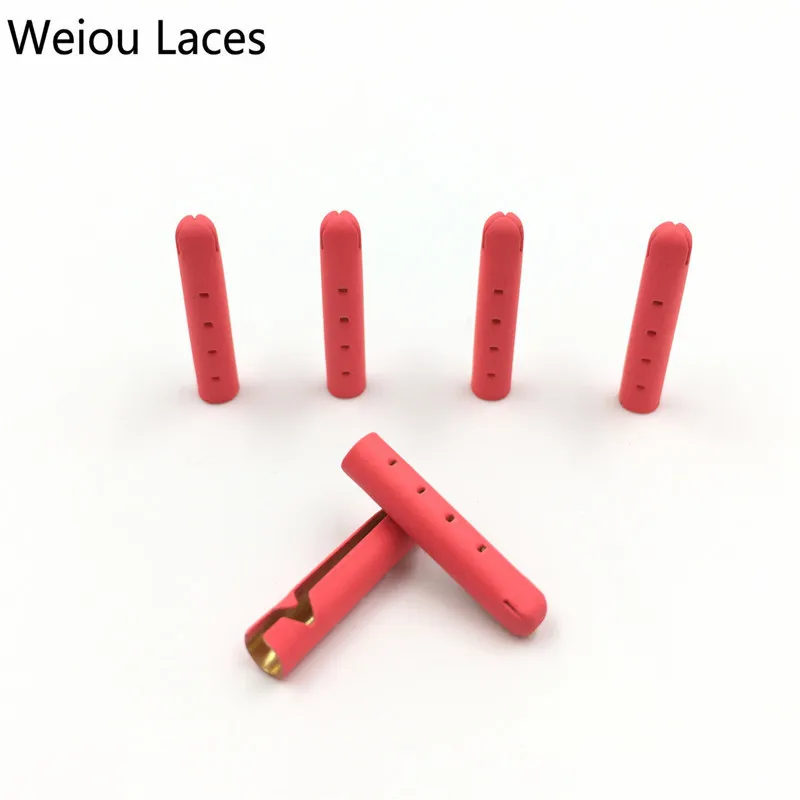 Weiou 100pcs/Lot 3.8x22mm Clothes Lace Painting Purple Shoelace Metal Tips Matt DIY Replacement Custom Aglets Shoe Laces Ends