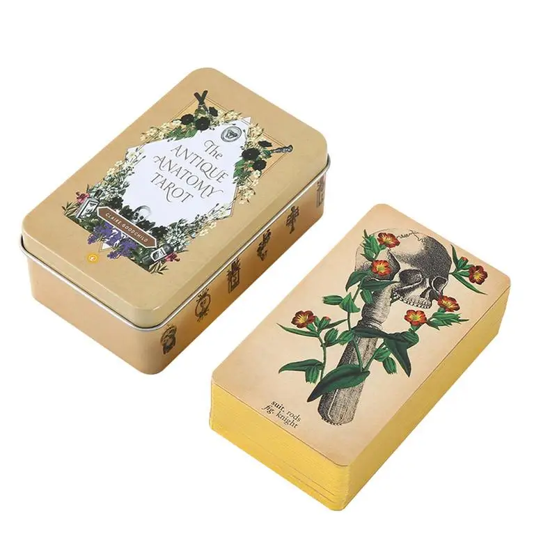 

Popular Cards Decks The Antique Anatomy Oracle Tarot Cards Artistic Mysterious Friend Party Board Game Holiday Gifts Iron Box