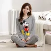 Striped Mickey Minnie Pajamas Spring Autumn New Pajamas Women's Long-sleeved Trousers Cartoon Loose Home Clothes Suit 1