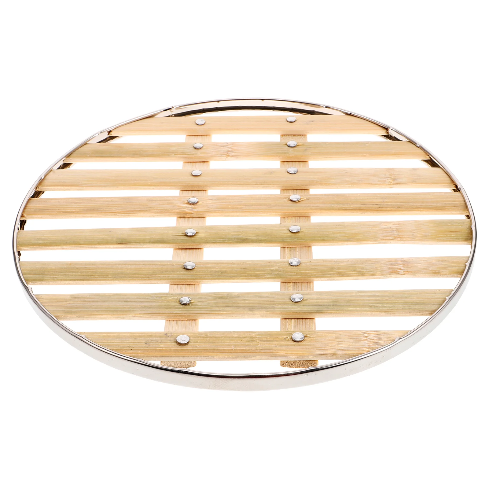 Bamboo Steamer Slices 25cm Stainless Steel Edging Reinforced Cooking Tool Vegetables Buns Dumplings Large Capacity Easy