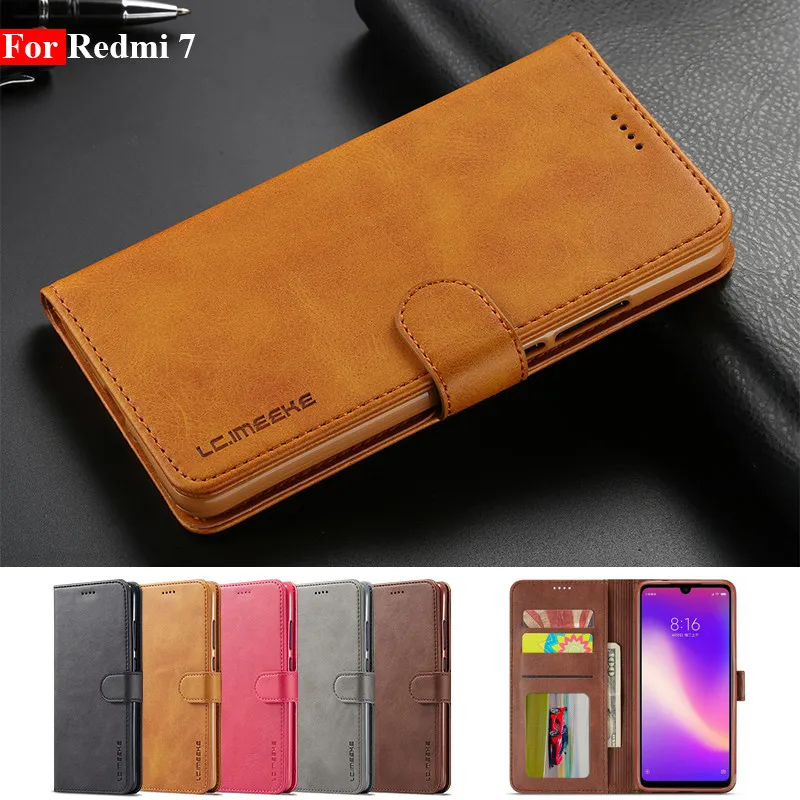 

Чехол для Xiaomi Redmi 7, кожаный Винтажный чехол для телефона Redmi 7, флип-чехол, магнитный чехол-кошелек для Xiaomi Redmi 7, чехол, чехлы