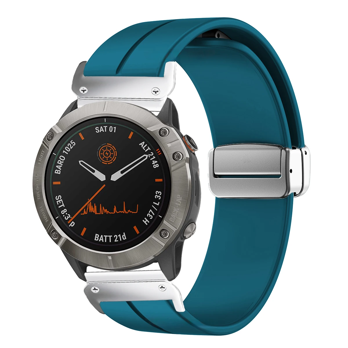 Magnetic Silicone Strap, Quick Fit No Gaps Sports Band, 22mm/26mm