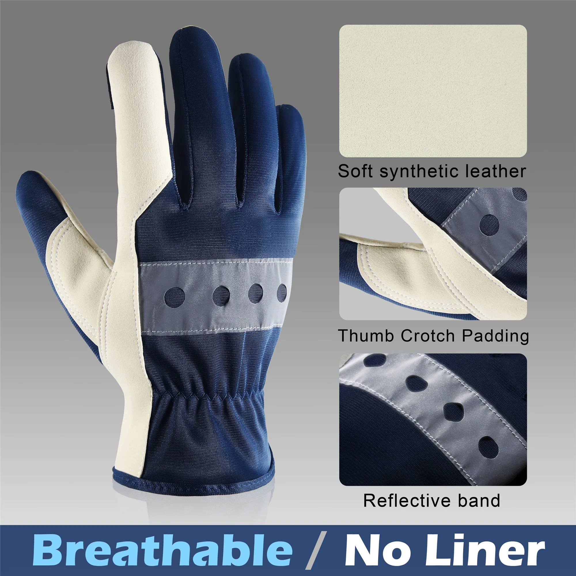 Work gloves garden gloves All-Round safety gloves synthetic palm reinforced padding thumb crotch protection