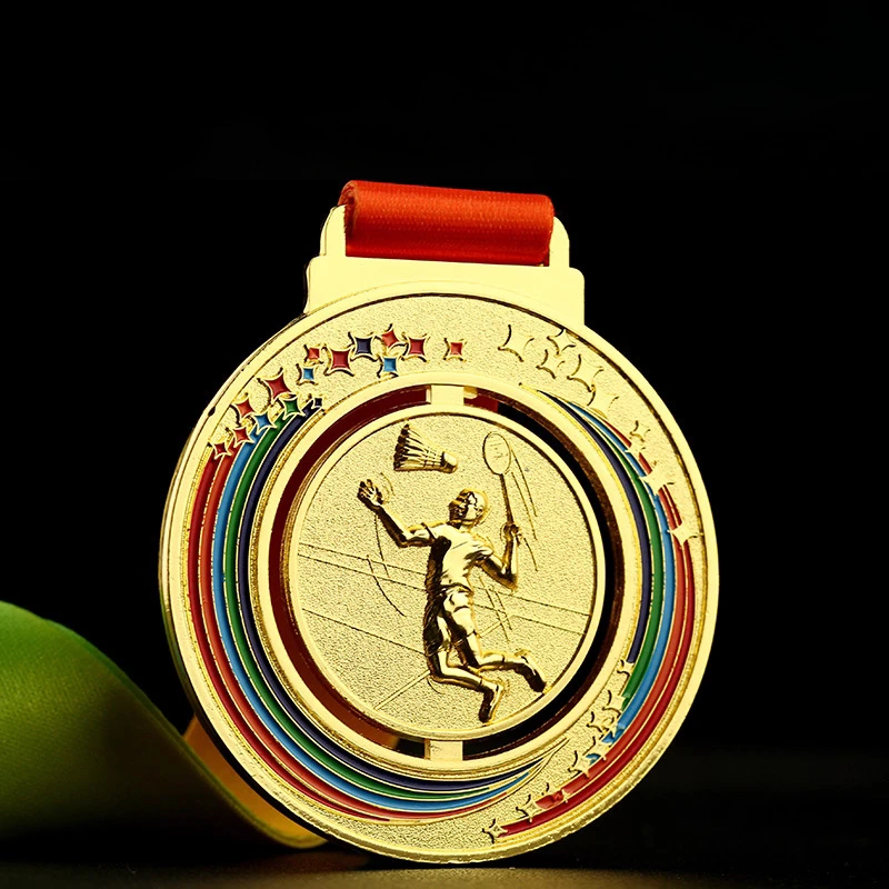 Customization Badminton Competition Metal Medal, Creative Running Competition Souvenirs Award Hanging Around the Neck Decor, 1Pc