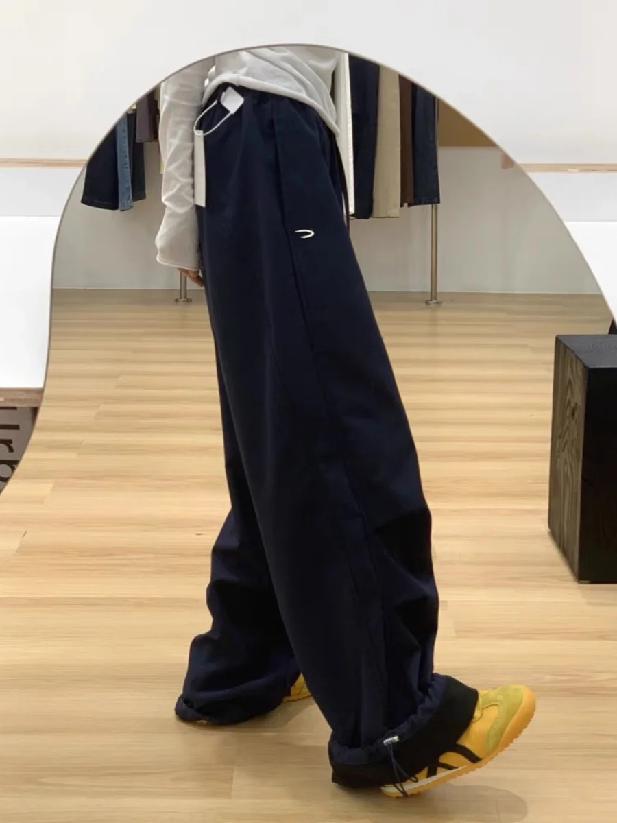 American Sle Casual Winter Ski Pants Men's Loose Spor Wide Leg Fce Lined Waterproof Trousers for Daily Wear