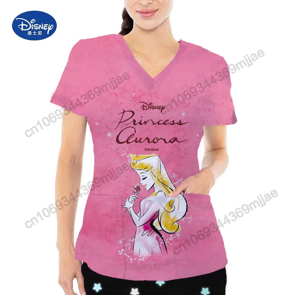 

Летняя одежда для женщин, футболки с карманами, v-образный вырез, дизайнерские женские топы, мультяшная одежда для женщин, летние женские Топы с коротким рукавом