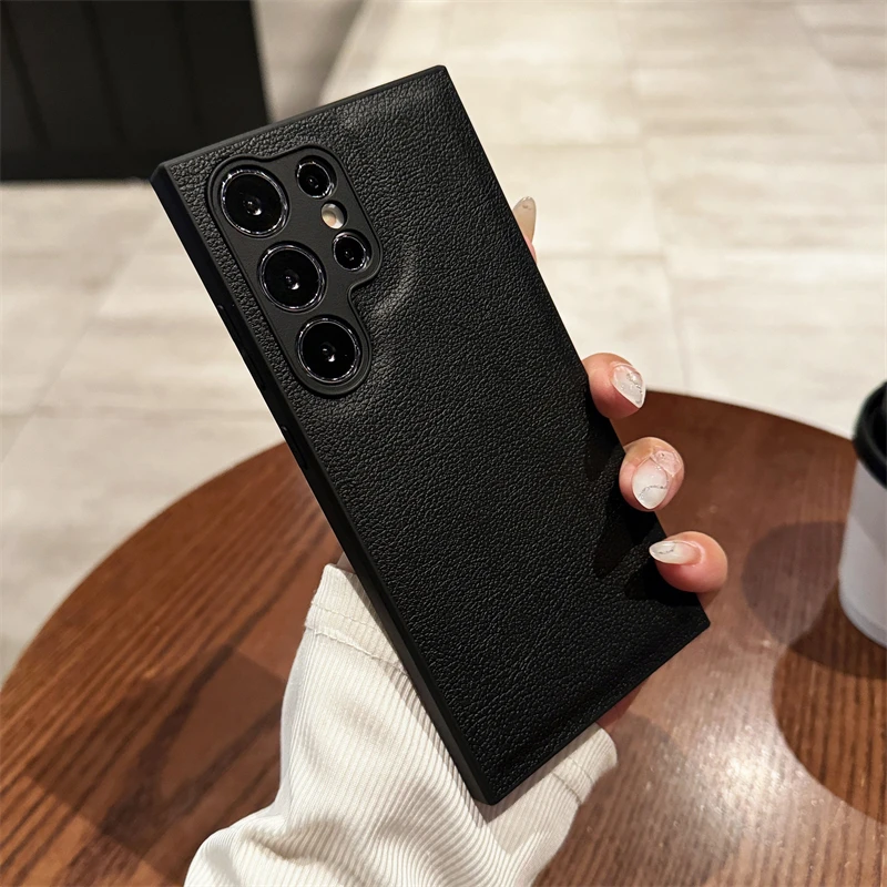 Luxury PU Leather Pattern Shockproof Phone Case with Matte Finish