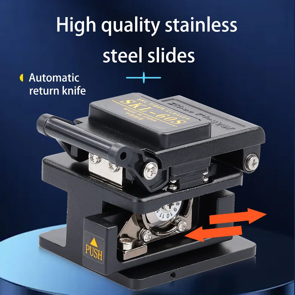 FASO High precision Black SKL-60S Optical   Fiber Cleaver with Automatic Return Knife Used for Pigtail 0.9/3.0,Bare fiber 0.25