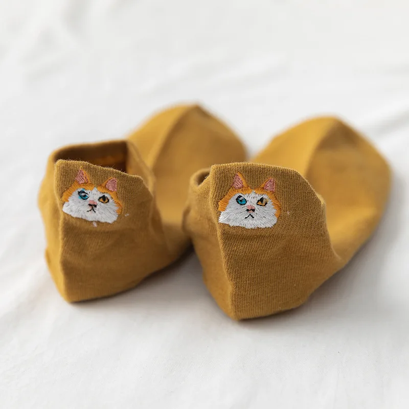 2022 cotton high-end women's boat socks animal embroidery slippers socks 6 colors cat funny ankle socks casual invisible socks 2022 cotton high-end women's boat socks animal embroidery slippers socks 6 colors cat funny ankle socks casual invisible socks