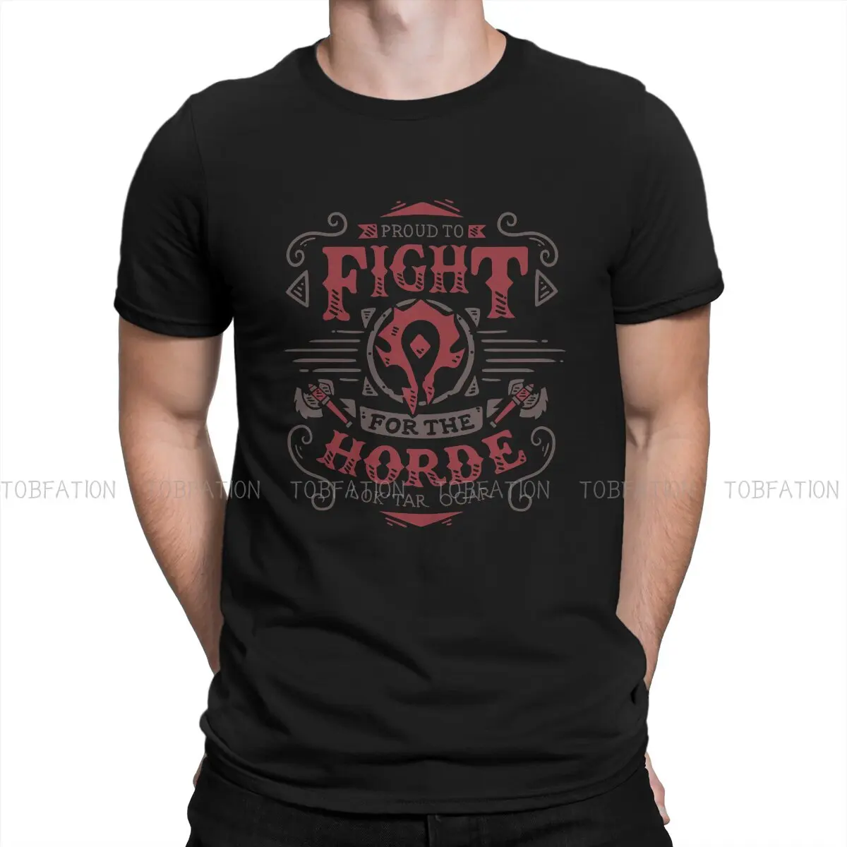 

World of Warcraft Role-playing Game Fight for the Horde Tshirt Men Tops Vintage Grunge Summer Clothes 100% Cotton T Shirt